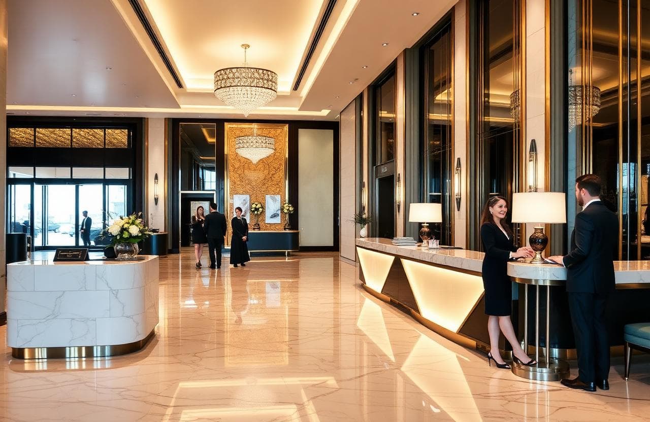 Luxury hotel lobby