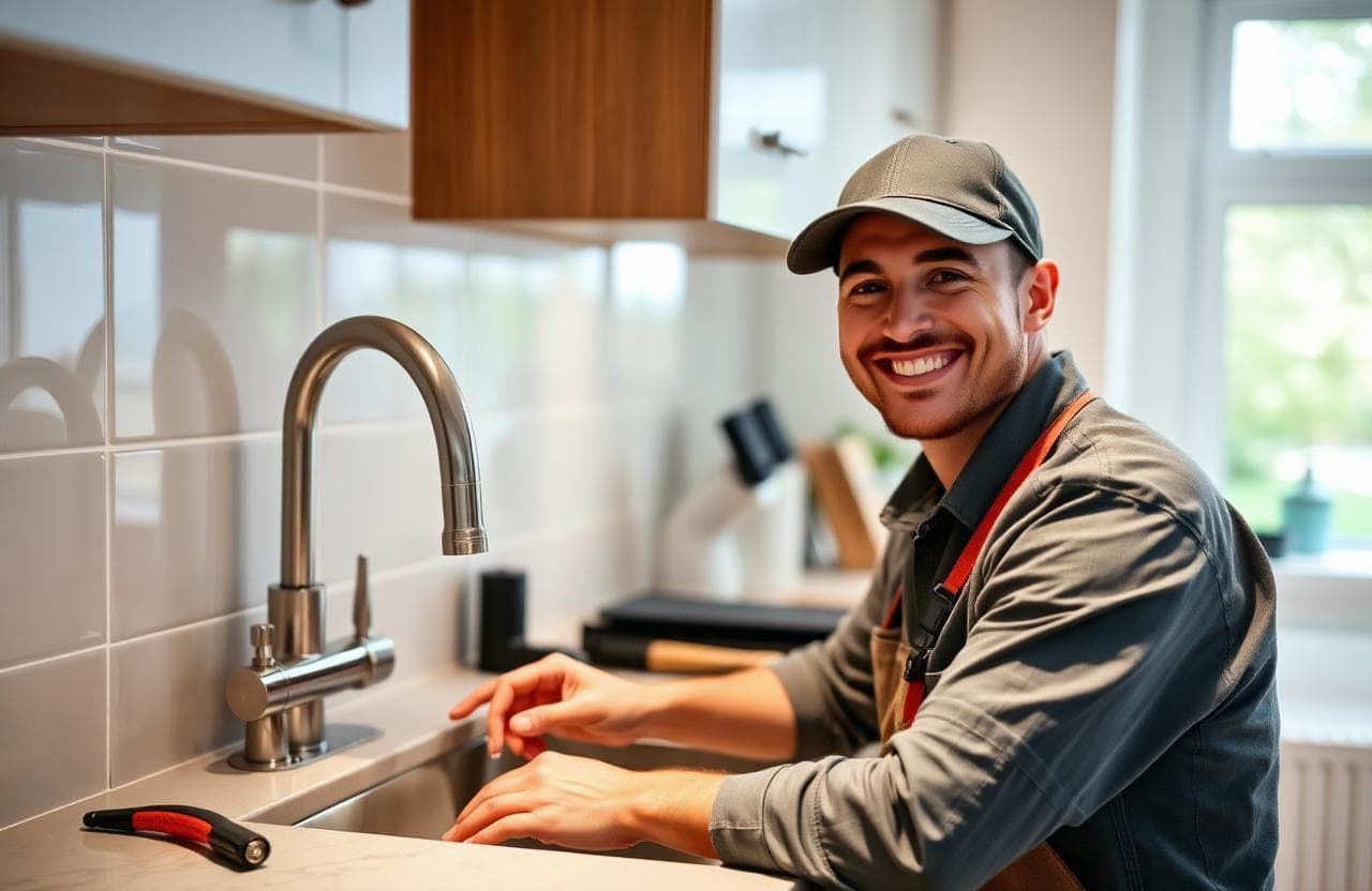 Plumber at work