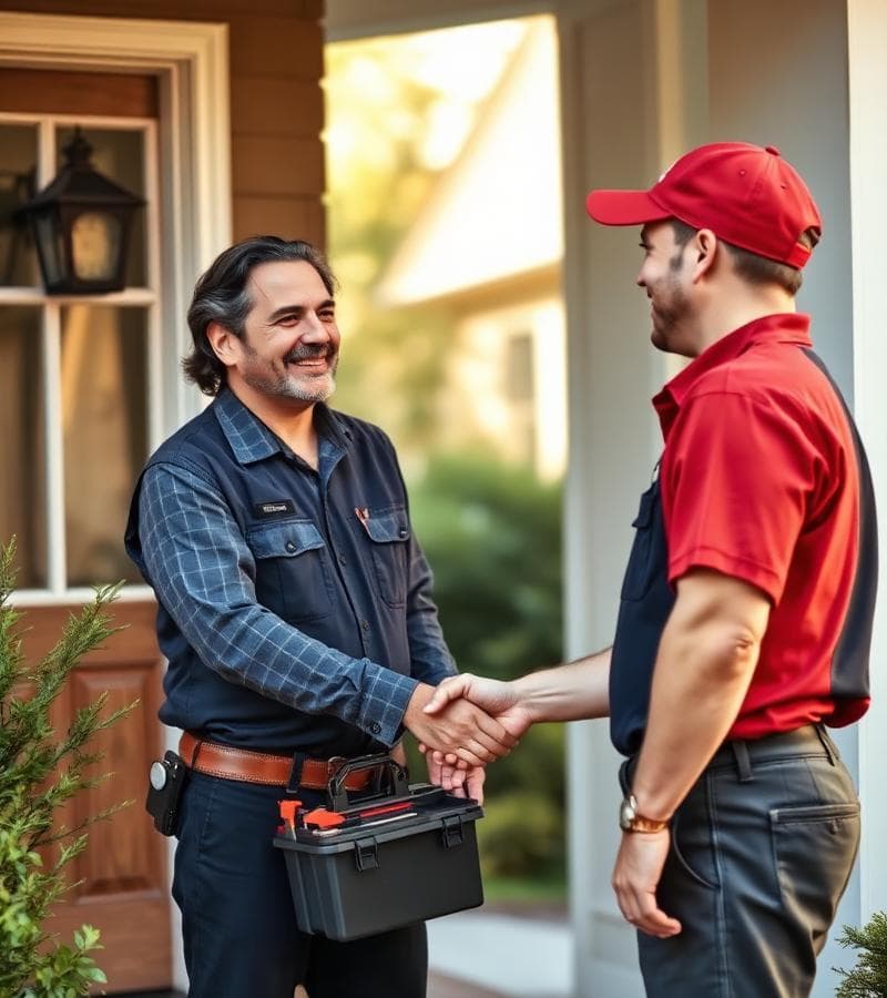 Happy plumbing client